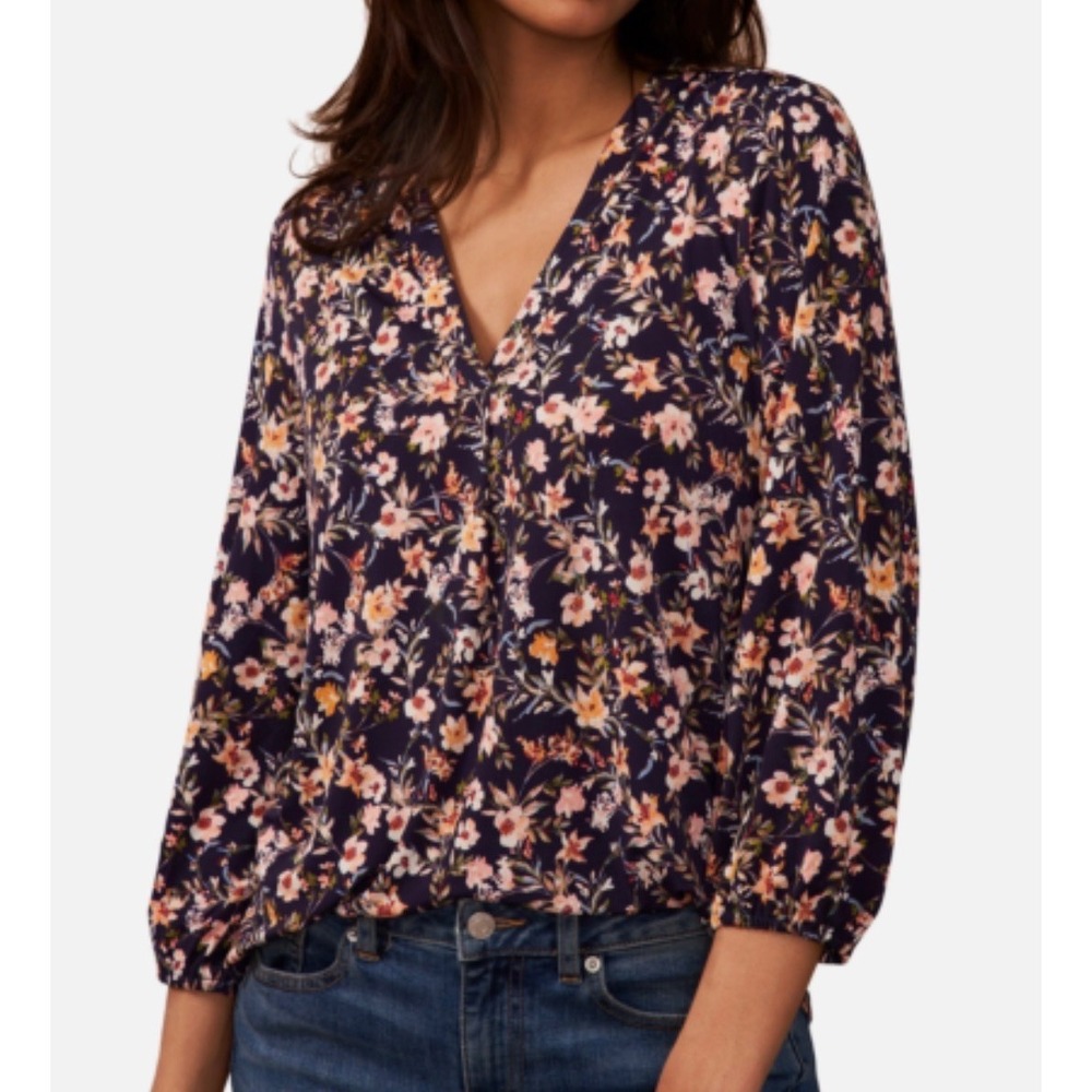 Two by Vince Camuto Shirt Women's Small Relaxed  Floral Cottagecore Elegant Boho